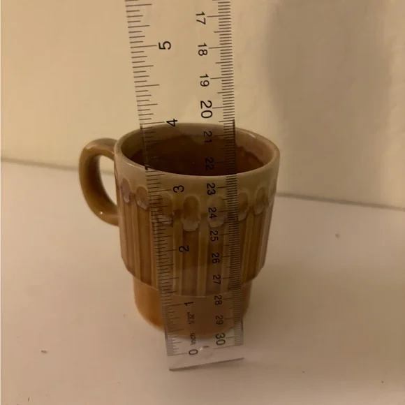 MCM Brown Ceramic Pottery Mugs Set of 5 Japan glaze mid century boho 70s